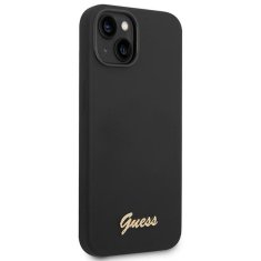 Guess GUESS GUHCP14MSLSMK IPHONE 14 PLUS / 15 PLUS 6,7" ČERNÝ/ČERNÝ PEVNÝ OBAL SILIKONOVÉ VINTAGE GOLD LOGO