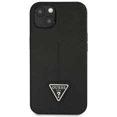 Guess GUESS GUHCP14MPSATLK IPHONE 14 PLUS / 15 PLUS 6,7" ČERNÝ/ČERNÝ PEVNÝ OBAL SAFFIANOTRIANGLE LOGO