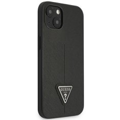 Guess GUESS GUHCP14MPSATLK IPHONE 14 PLUS / 15 PLUS 6,7" ČERNÝ/ČERNÝ PEVNÝ OBAL SAFFIANOTRIANGLE LOGO