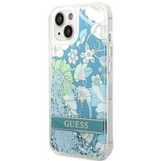 Guess GUESS GUHCP14MLFLSN IPHONE 14 PLUS / 15 PLUS 6,7" ZELENÝ/ZELENÝ PEVNÝ OBAL FLOWER LIQUID GLITTER