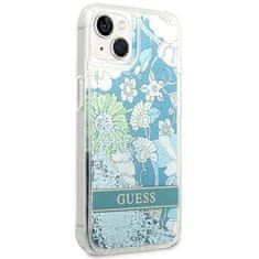 Guess GUESS GUHCP14MLFLSN IPHONE 14 PLUS / 15 PLUS 6,7" ZELENÝ/ZELENÝ PEVNÝ OBAL FLOWER LIQUID GLITTER