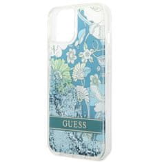 Guess GUESS GUHCP14MLFLSN IPHONE 14 PLUS / 15 PLUS 6,7" ZELENÝ/ZELENÝ PEVNÝ OBAL FLOWER LIQUID GLITTER