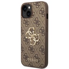 Guess GUESS GUHCP14S4GMGBR IPHONE 14 / 15 / 13 6,1" HNĚDÝ/HNĚDÝ PEVNÝ OBAL 4G BIG METAL LOGO