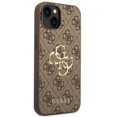 Guess GUESS GUHCP14S4GMGBR IPHONE 14 / 15 / 13 6,1" HNĚDÝ/HNĚDÝ PEVNÝ OBAL 4G BIG METAL LOGO