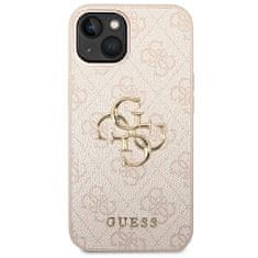 Guess GUESS GUHCP14S4GMGPI IPHONE 14 / 15 / 13 6,1" RŮŽOVÝ/RŮŽOVÝ PEVNÝ OBAL 4G BIG METAL LOGO