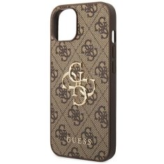 Guess GUESS GUHCP14S4GMGBR IPHONE 14 / 15 / 13 6,1" HNĚDÝ/HNĚDÝ PEVNÝ OBAL 4G BIG METAL LOGO