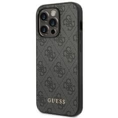 Guess GUESS GUHCP14XG4GFGR IPHONE 14 PRO MAX 6,7" ŠEDÝ/ŠEDÝ PEVNÝ OBAL 4G KOVOVÉ ZLATÉ LOGO