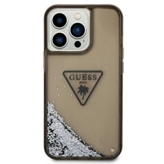 Guess GUESS GUHCP14XLFCTPK IPHONE 14 PRO MAX 6,7" ČERNO/ČERNÉ PEVNÉ POUZDRO LIQUID GLITTER PALM COLLECTION