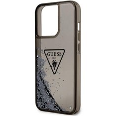 Guess GUESS GUHCP14XLFCTPK IPHONE 14 PRO MAX 6,7" ČERNO/ČERNÉ PEVNÉ POUZDRO LIQUID GLITTER PALM COLLECTION