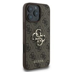 Guess GUESS GUHCP16L4GMGBR IPHONE 16 PRO 6,3" HNĚDÝ/HNĚDÝ PEVNÝ OBAL 4G VELKÉ LOGO