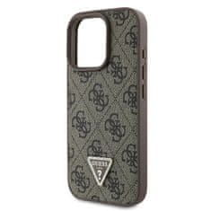 Guess GUESS GUHCP16XP4TDPW IPHONE 16 PRO MAX 6,9" HNĚDÉ/HNĚDÉ PEVNÉ POUZDRO LEATHER 4G TRIANGLE STRASS