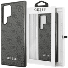 Guess GUESS GUHCS22LG4GFGR S22 ULTRA S908 ŠEDÉ/ŠEDÉ PEVNÉ POUZDRO 4G KOVOVÉ ZLATÉ LOGO