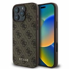 Guess GUESS GUHCP16LG4GFBR IPHONE 16 PRO 6,3" HNĚDÝ/HNĚDÝ PEVNÝ OBAL 4G CLASSIC