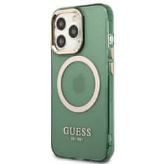 Guess GUESS GUHMP13LHTCMA IPHONE 13 PRO / 13 6,1" ZELENÝ/KHAKI PEVNÝ OBAL GOLD OUTLINE TRANSLUCENT MAGSAFE