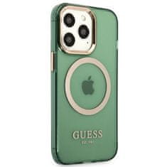 Guess GUESS GUHMP13LHTCMA IPHONE 13 PRO / 13 6,1" ZELENÝ/KHAKI PEVNÝ OBAL GOLD OUTLINE TRANSLUCENT MAGSAFE