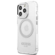 Guess GUESS GUHMP13LHTRMS IPHONE 13 PRO / 13 6,1" STŘÍBRNÝ/STŘÍBRNÝ PEVNÝ OBAL METAL OUTLINE MAGSAFE