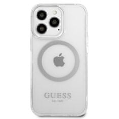 Guess GUESS GUHMP13LHTRMS IPHONE 13 PRO / 13 6,1" STŘÍBRNÝ/STŘÍBRNÝ PEVNÝ OBAL METAL OUTLINE MAGSAFE