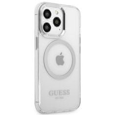 Guess GUESS GUHMP13LHTRMS IPHONE 13 PRO / 13 6,1" STŘÍBRNÝ/STŘÍBRNÝ PEVNÝ OBAL METAL OUTLINE MAGSAFE