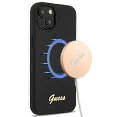 Guess GUESS GUHMP13MLSLMGBK IPHONE 13 / 14 / 6,1" ČERNÝ/ČERNÝ PEVNÝ OBAL SILIKONOVÝ SCRIPT GOLD LOGO MAGSAFE