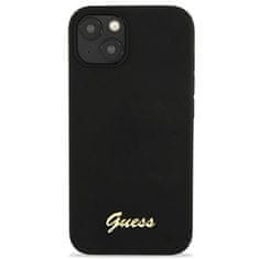 Guess GUESS GUHMP13MLSLMGBK IPHONE 13 / 14 / 6,1" ČERNÝ/ČERNÝ PEVNÝ OBAL SILIKONOVÝ SCRIPT GOLD LOGO MAGSAFE