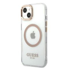 Guess GUESS GUHMP13MHTRMD IPHONE 13 / 14 / 15 6,1" ZLATÝ/ZLATÝ PEVNÝ OBAL METAL OUTLINE MAGSAFE