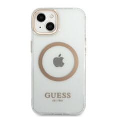 Guess GUESS GUHMP13MHTRMD IPHONE 13 / 14 / 15 6,1" ZLATÝ/ZLATÝ PEVNÝ OBAL METAL OUTLINE MAGSAFE