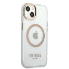 Guess GUESS GUHMP13MHTRMD IPHONE 13 / 14 / 15 6,1" ZLATÝ/ZLATÝ PEVNÝ OBAL METAL OUTLINE MAGSAFE