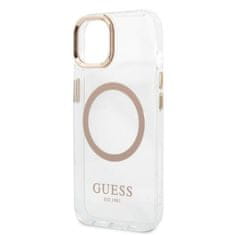 Guess GUESS GUHMP13MHTRMD IPHONE 13 / 14 / 15 6,1" ZLATÝ/ZLATÝ PEVNÝ OBAL METAL OUTLINE MAGSAFE