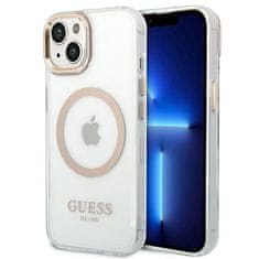 Guess GUESS GUHMP14MHTRMD IPHONE 14 PLUS / 15 PLUS 6,7" ZLATÝ/ZLATÝ PEVNÝ OBAL METAL OUTLINE MAGSAFE