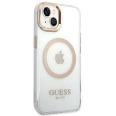 Guess GUESS GUHMP14MHTRMD IPHONE 14 PLUS / 15 PLUS 6,7" ZLATÝ/ZLATÝ PEVNÝ OBAL METAL OUTLINE MAGSAFE