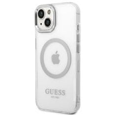 Guess GUESS GUHMP14MHTRMS IPHONE 14 PLUS / 15 PLUS 6,7" STŘÍBRNÝ/STŘÍBRNÝ PEVNÝ OBAL METAL OUTLINE MAGSAFE