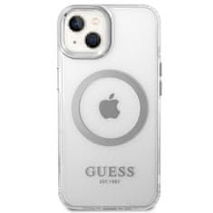 Guess GUESS GUHMP14MHTRMS IPHONE 14 PLUS / 15 PLUS 6,7" STŘÍBRNÝ/STŘÍBRNÝ PEVNÝ OBAL METAL OUTLINE MAGSAFE