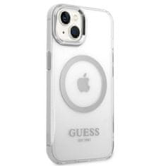 Guess GUESS GUHMP14MHTRMS IPHONE 14 PLUS / 15 PLUS 6,7" STŘÍBRNÝ/STŘÍBRNÝ PEVNÝ OBAL METAL OUTLINE MAGSAFE