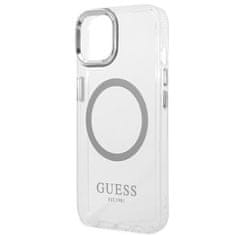 Guess GUESS GUHMP14MHTRMS IPHONE 14 PLUS / 15 PLUS 6,7" STŘÍBRNÝ/STŘÍBRNÝ PEVNÝ OBAL METAL OUTLINE MAGSAFE