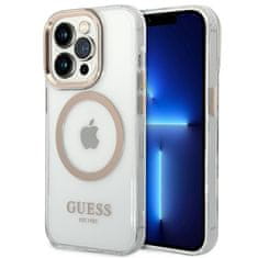 Guess GUESS GUHMP14XHTRMD IPHONE 14 PRO MAX 6,7" ZLATO/ZLATÉ PEVNÉ POUZDRO METAL OUTLINE MAGSAFE