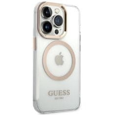 Guess GUESS GUHMP14XHTRMD IPHONE 14 PRO MAX 6,7" ZLATO/ZLATÉ PEVNÉ POUZDRO METAL OUTLINE MAGSAFE