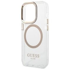 Guess GUESS GUHMP14XHTRMD IPHONE 14 PRO MAX 6,7" ZLATO/ZLATÉ PEVNÉ POUZDRO METAL OUTLINE MAGSAFE