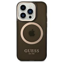 Guess GUESS GUHMP14XHTCMK IPHONE 14 PRO MAX 6,7" ČERNO/ČERNÉ PEVNÉ POUZDRO GOLD OUTLINE TRANSLUCENT MAGSAFE