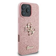 Guess GUESS GUHCP16LHG4SGP IPHONE 16 PRO 6,3" RŮŽOVÝ/RŮŽOVÝ PEVNÝ OBAL FIXED GLITTER BIG 4G