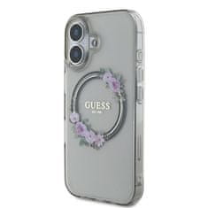 Guess GUESS GUHMP16SHFWFCK IPHONE 16 6,1" ČERNO/ČERNÉ PEVNÉ POUZDRO IML FLOWERS WREATH MAGSAFE