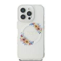 Guess GUESS GUHMP16SHFWFCT IPHONE 16 6,1" PRŮHLEDNÝ PEVNÝ OBAL IML FLOWERS WREATH MAGSAFE