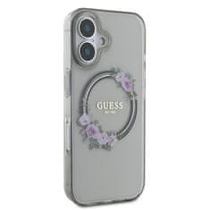 Guess GUESS GUHMP16SHFWFCK IPHONE 16 6,1" ČERNO/ČERNÉ PEVNÉ POUZDRO IML FLOWERS WREATH MAGSAFE