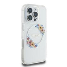 Guess GUESS GUHMP16SHFWFCT IPHONE 16 6,1" PRŮHLEDNÝ PEVNÝ OBAL IML FLOWERS WREATH MAGSAFE