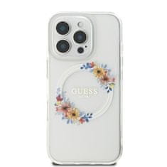 Guess GUESS GUHMP16XHFWFCT IPHONE 16 PRO MAX 6,9" PRŮHLEDNÝ/PRŮHLEDNÝ PEVNÝ OBAL IML FLOWERS WREATH MAGSAFE