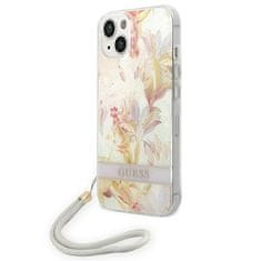 Guess GUESS GUOHCP14MHFLSU IPHONE 14 PLUS / 15 PLUS 6,7" FIALOVÉ/FIALOVÉ PEVNÉ POUZDRO FLOWER STRAP