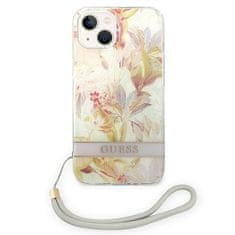 Guess GUESS GUOHCP14MHFLSU IPHONE 14 PLUS / 15 PLUS 6,7" FIALOVÉ/FIALOVÉ PEVNÉ POUZDRO FLOWER STRAP