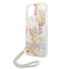 Guess GUESS GUOHCP14MHFLSU IPHONE 14 PLUS / 15 PLUS 6,7" FIALOVÉ/FIALOVÉ PEVNÉ POUZDRO FLOWER STRAP