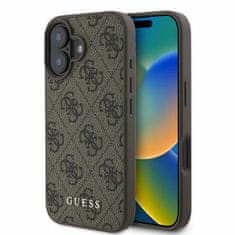 Guess GUESS GUHCP16SG4GFBR IPHONE 16 6,1" HNĚDÝ/HNĚDÝ PEVNÝ OBAL 4G CLASSIC