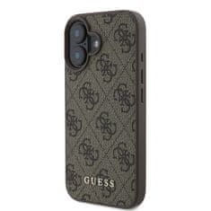 Guess GUESS GUHCP16SG4GFBR IPHONE 16 6,1" HNĚDÝ/HNĚDÝ PEVNÝ OBAL 4G CLASSIC