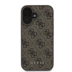 Guess GUESS GUHCP16SG4GFBR IPHONE 16 6,1" HNĚDÝ/HNĚDÝ PEVNÝ OBAL 4G CLASSIC